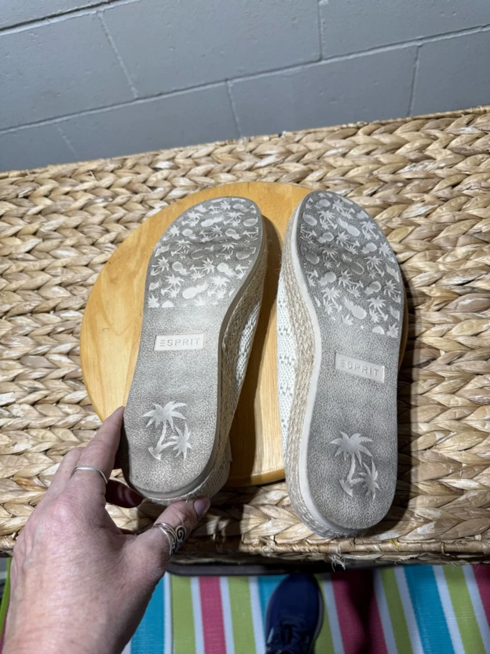 Esprit Women's Cream Slip-On Espadrille Sneakers